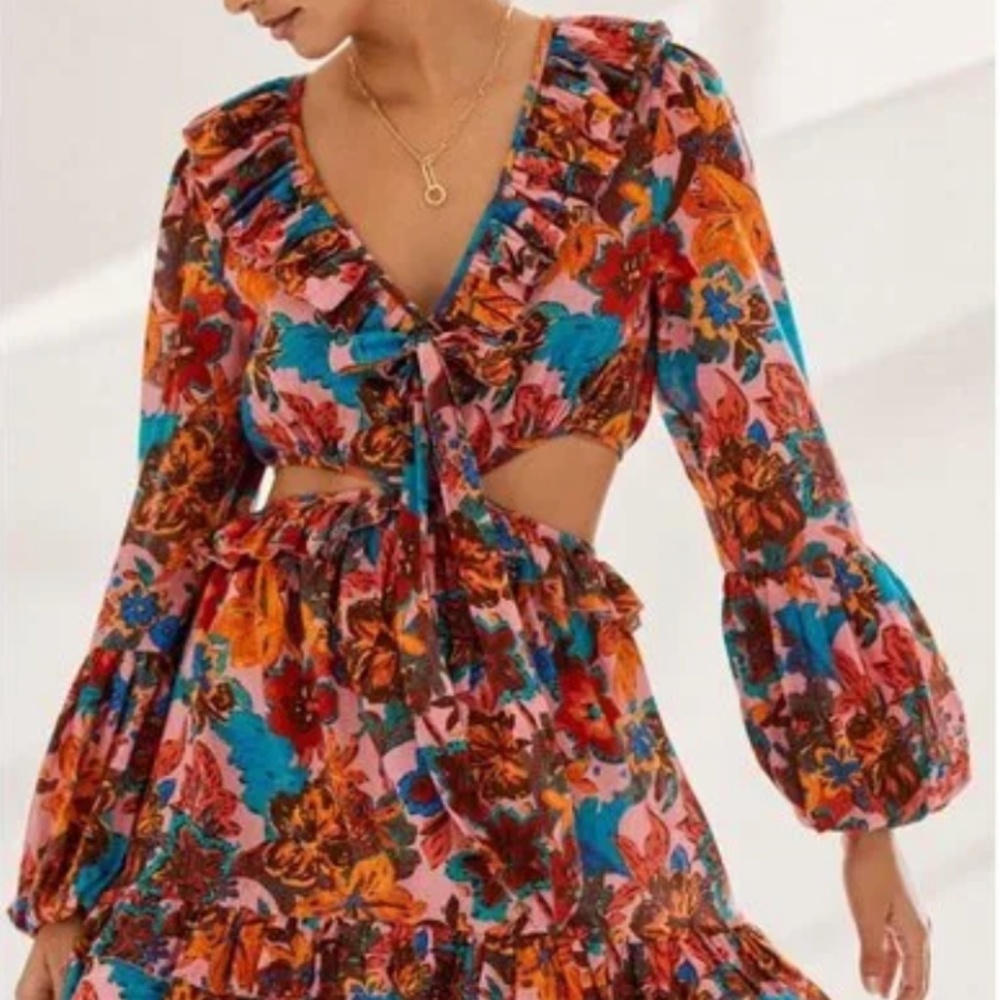 NWT Love the Label Floral Cutout Mini Dress. XS